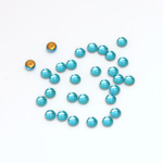 Glass Medium Dome Foiled Cabochon - Round 03MM AQUA