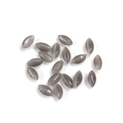 Fiber-Optic Cabochon - Navette 06x3MM CAT'S EYE GREY