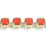 Preciosa MAXIMA Crystal Rhinestone Cup Chain - SS18 CORAL-RAW