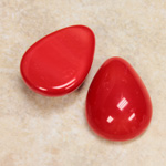Glass Medium Dome Cabochon - Pear 25x18MM CHERRY RED