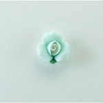 Ceramic Flat Back Flower - Rose 11MM BLUE with WHITE