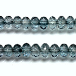 Czech Glass Fire Polish Bead - Rondelle Donut 08x5MM LUMI COATED BLUE