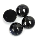 Gemstone Cabochon - Round 15MM BLACK ONYX