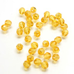 Plastic Bead - Transparent Faceted Round 04MM TOPAZ