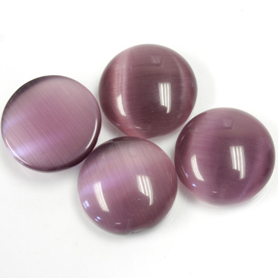 Fiber-Optic Cabochon - Round 15MM CAT'S EYE PURPLE