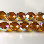 Czech Glass Fire Polish Bead - Round 12MM TOPAZ AB