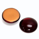 Glass Medium Dome Foiled Cabochon - Round 21MM GARNET