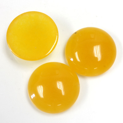Gemstone Flat Back Cabochon - Round 18MM QUARTZ DYED #38 AMBER