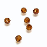 Plastic Bead - Transparent Faceted Round 06MM SMOKE TOPAZ