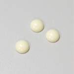 Plastic Flat Back Opaque Cabochon - Round 09MM IVORY