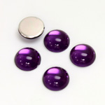 Plastic Flat Back Foiled Cabochon - Round 11MM AMETHYST