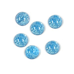 Glass Medium Dome Lampwork Cabochon - Round 09MM AQUA OPAL (05143)