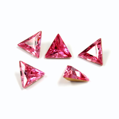 Glass Point Back Tin Table Cut (TTC) Foiled Triangle 08x8MM ROSE