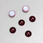 Glass Medium Dome Cabochon Pearl Spray Finish - Round 08MM GARNET