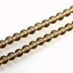 Czech Pressed Glass Bead - Smooth Round 06MM SMOKE TOPAZ