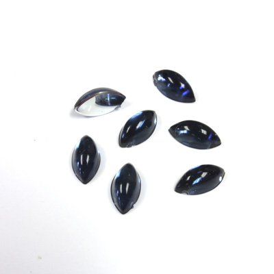 Plastic Flat Back Foiled Cabochon - Navette 10x5MM MONTANA
