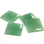 Gemstone Flat Back Single Bevel Buff Top Stone - Square 14x14MM AVENTURINE-GREEN