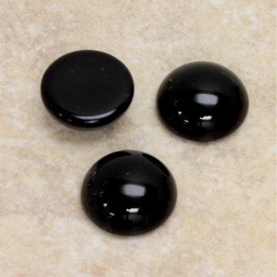Glass Medium Dome Cabochon - Round 15MM JET