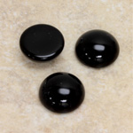 Glass Medium Dome Cabochon - Round 15MM JET