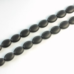 Czech Pressed Glass Bead - Flat Oval 08x6MM MATTE JET