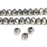 Chinese Cut Crystal Bead - Rondelle 03x4MM SILVER