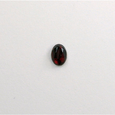 Glass Flat Back Rose Cut Faceted Foiled Stone - Oval 07x5MM GARNET