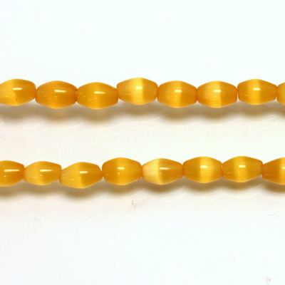 Fiber Optic Synthetic Cat's Eye Bead -  Oval Rice 06x4MM CAT'S EYE SUNSHINE