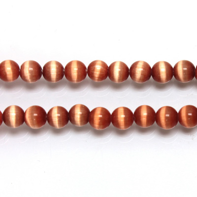 Fiber-Optic Synthetic Bead - Cat's Eye Smooth Round 05MM CAT'S EYE COPPER
