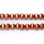 Fiber-Optic Synthetic Bead - Cat's Eye Smooth Round 05MM CAT'S EYE COPPER