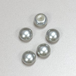 Glass High Dome Cabochon Pearl Dipped - Round 10MM LT BLUE