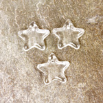 German Pressed Glass Pendant - Smooth Star 11MM CRYSTAL