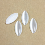 Fiber-Optic Cabochon - Navette 15x7MM CAT'S EYE WHITE