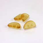 Czech Pressed Glass Bead - Half-Circle Rondelle 13x6MM MATTE TOPAZ