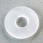 Plastic Bead - Smooth Round Donut 40MM MATTE CRYSTAL