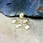 Plastic Flat Back Metalized Cabochon - Oval 08x6MM GOLD