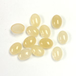 Gemstone Flat Back Cabochon - Oval 08x6MM QUARTZ DYED #05 BEIGE