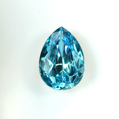 Glass Point Back Foiled Tin Table Cut (TTC) Stone - Pear 18x13MM AQUA