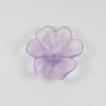 Plastic Flower with Center Hole - 30MM SATIN LT AMETHYST