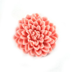 Plastic Carved No-Hole Flower - Mum Resin 33MM MATTE ANGELSKIN