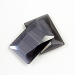 Fiber-Optic Flat Back Stone with Faceted Top and Table - Cushion 25x18MM CAT'S EYE GREY