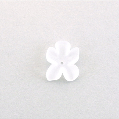 German Plastic Flower with Center Hole - 15x12MM MATTE CRYSTAL