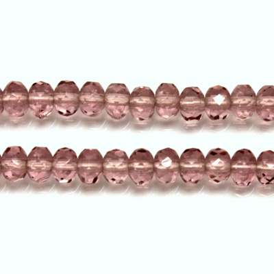 Czech Glass Fire Polish Bead - Rondelle Donut 05x3MM LIGHT AMETHYST