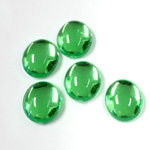 Plastic Flat Back Foiled Cabochon - Oval 12x10MM PERIDOT