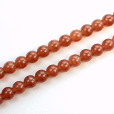 Czech Pressed Glass Bead - Smooth Round 06MM LT CORNELIAN