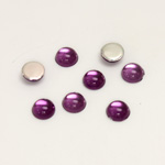 Plastic Flat Back Foiled Cabochon - Round 06MM AMETHYST