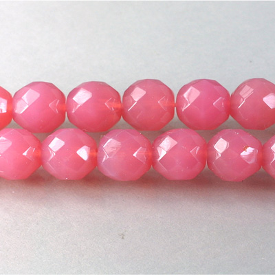 Czech Glass Fire Polish Bead - Round 10MM OPAL ROSE