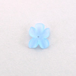 German Plastic Flower with Center Hole - 15x12MM MATTE LT SAPPHIRE