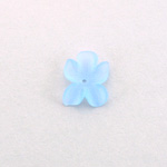 German Plastic Flower with Center Hole - 15x12MM MATTE LT SAPPHIRE