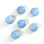 Glass Medium Dome Lampwork Cabochon - Round 09MM BLUE OPAL (04531)