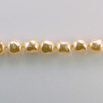 Czech Glass Pearl Bead - Baroque Oblong 09x9MM CREME 70414